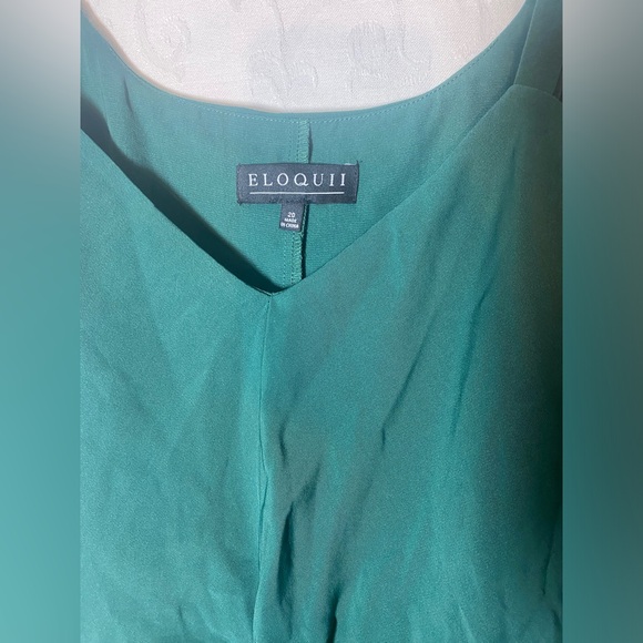 NWT Eloquii Plus  Green Off Cold Shoulder Wrap Dress - Picture 10 of 14